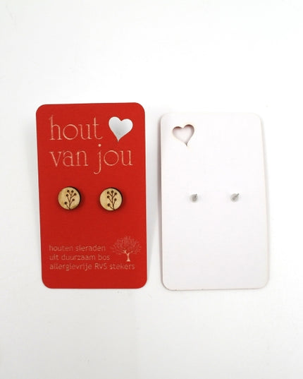 Houten oorbellen - Zaden 1