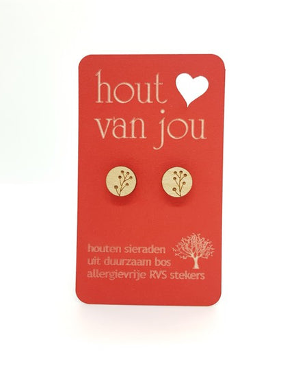 Houten oorbellen - Zaden 1