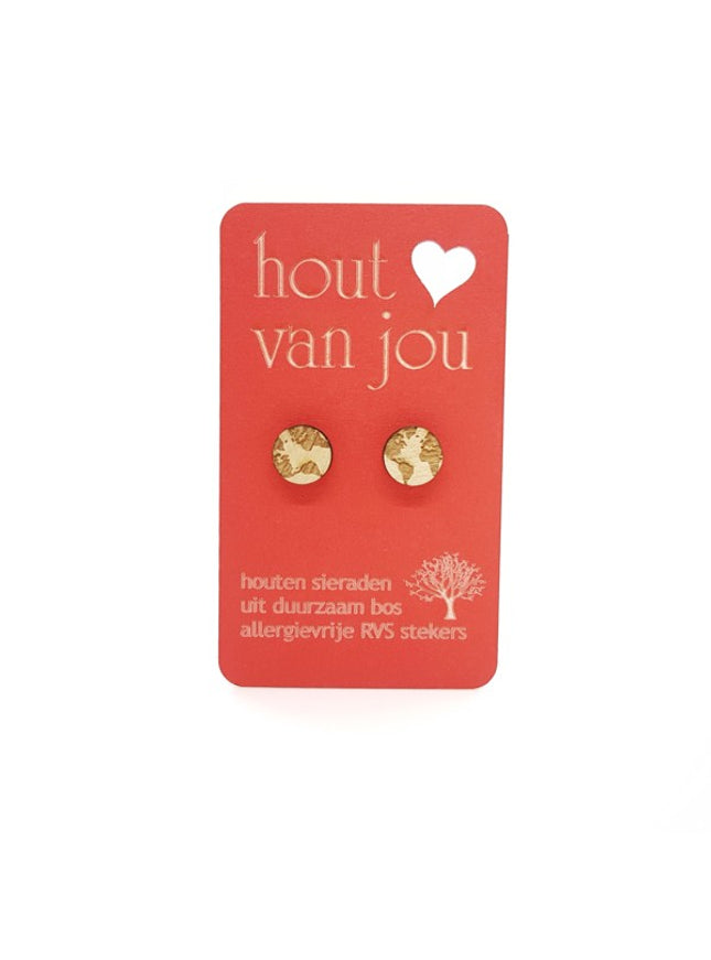 Boucles d'oreilles en bois - Globe