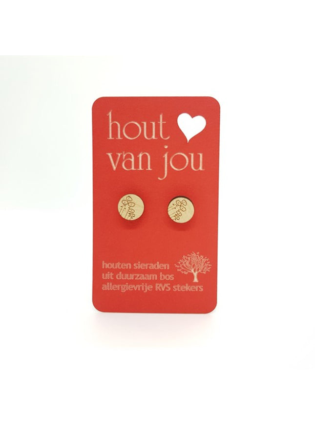 Boucles d'oreilles en bois - Coquelicots