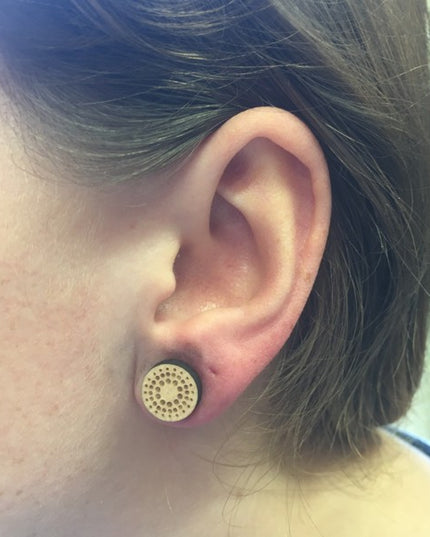 Houten oorbellen - Stipjes