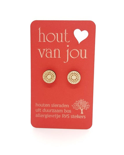 Houten oorbellen - Stipjes