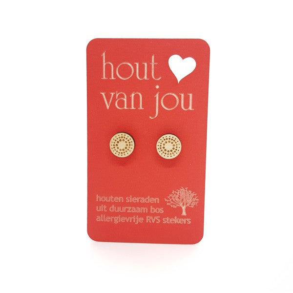 Houten oorbellen - Stipjes