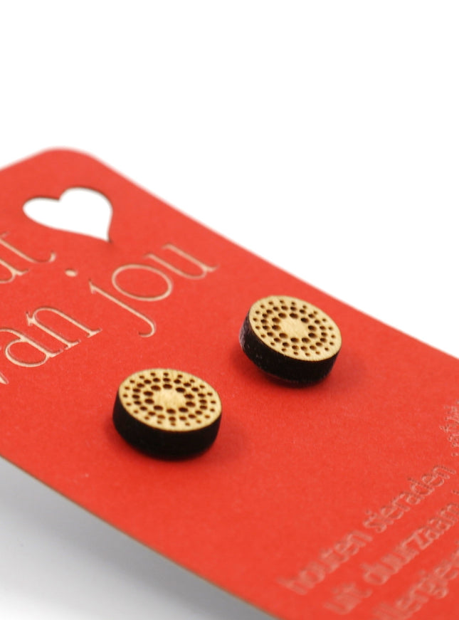 Houten oorbellen - Stipjes