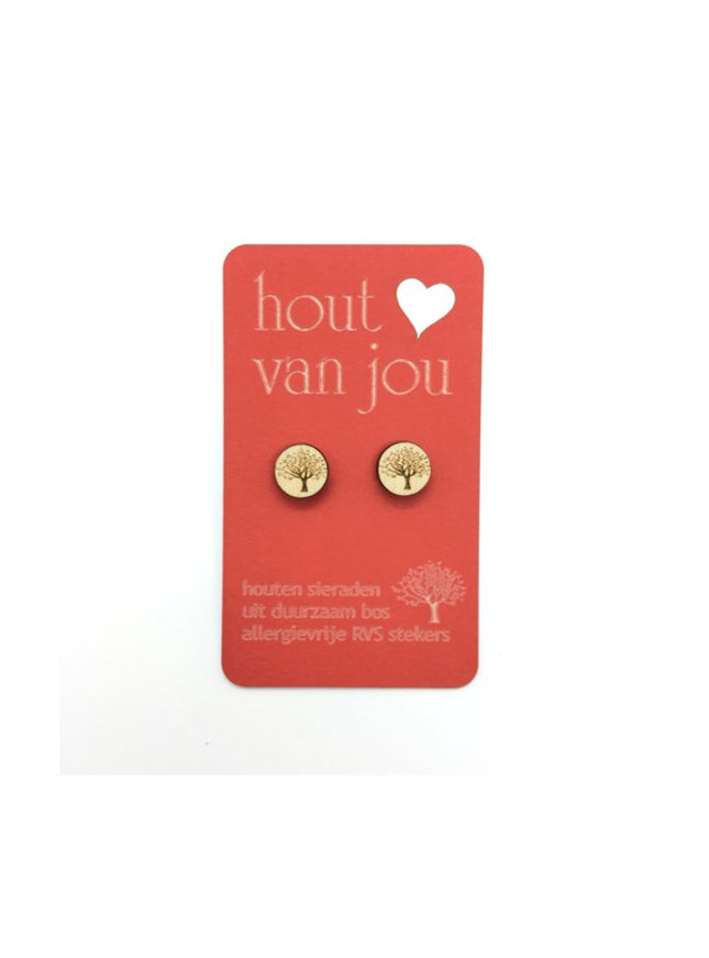Boucles d'oreilles en bois - Arbre