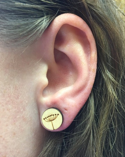 Houten oorbellen - Zaden 2