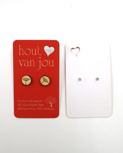 Houten oorbellen - Zaden 2