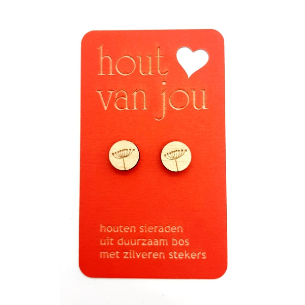 Houten oorbellen - Zaden 2