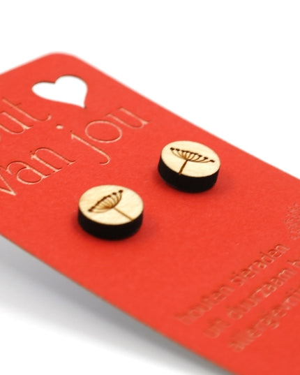 Houten oorbellen - Zaden 2