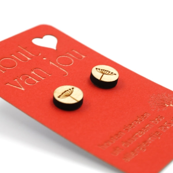 Houten oorbellen - Zaden 2