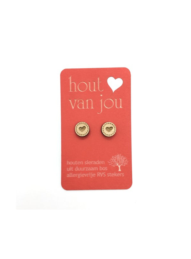 Boucles d'oreilles en bois - Cœurs 3