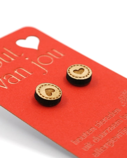 Houten oorbellen - Hartjes 3