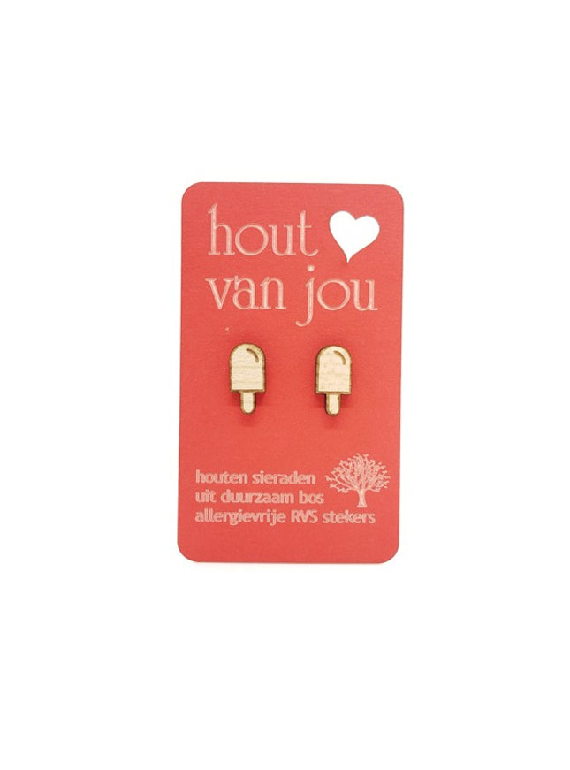 Boucles d'oreilles en bois - Glace