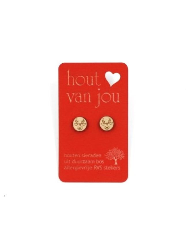 Boucles d'oreilles en bois - Petits cerfs