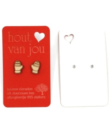Houten oorbellen - Handschoenen