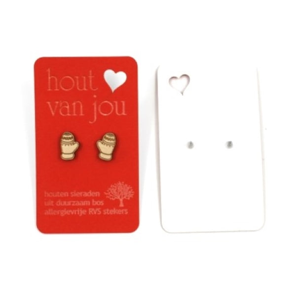 Houten oorbellen - Handschoenen