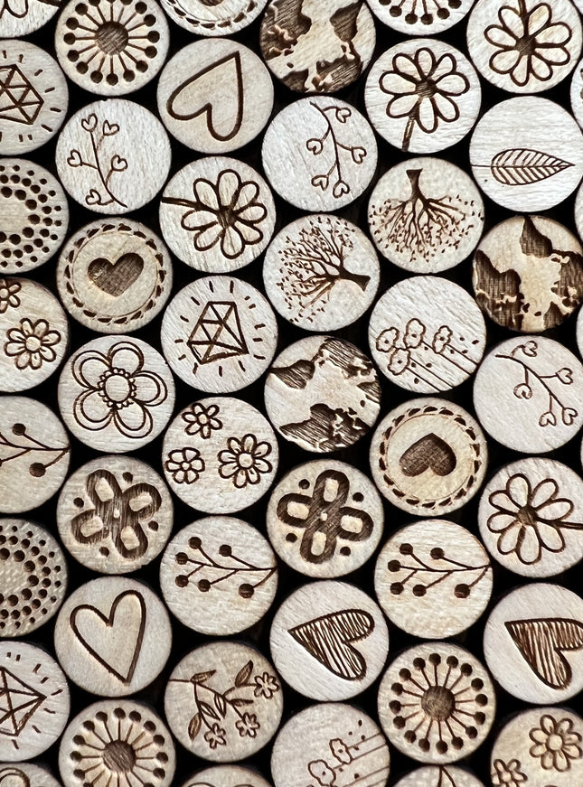 Houten oorbellen - Boom