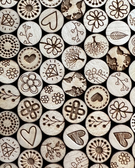 Houten oorbellen - 3 bloemen