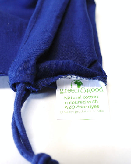 katoenen zak, gekleurd - ca. 14x19 cm - blauw