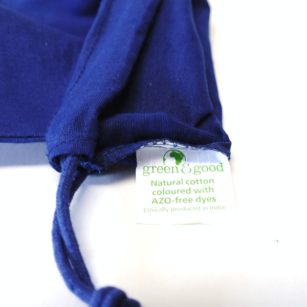 katoenen zak, gekleurd - ca. 14x19 cm - blauw