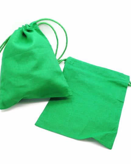 katoenen zak, gekleurd - ca. 14x19 cm - groen