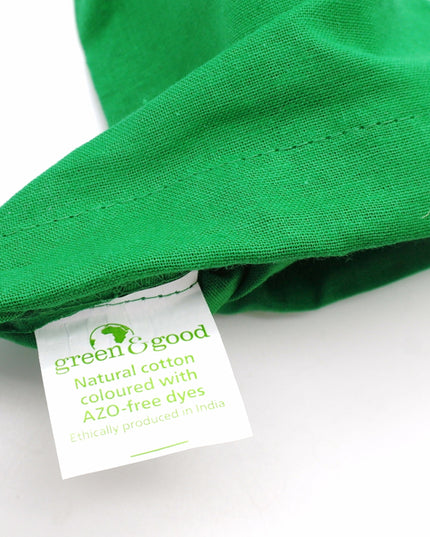 katoenen zak, gekleurd - ca. 14x19 cm - groen