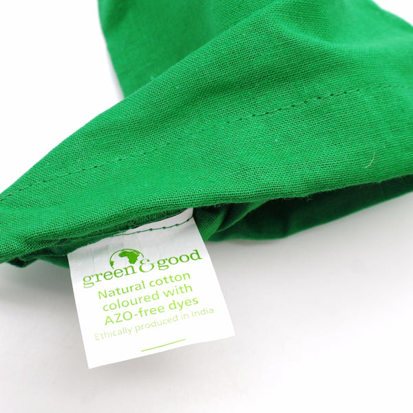 katoenen zak, gekleurd - ca. 14x19 cm - groen