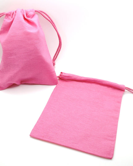 katoenen zak, gekleurd - ca. 14x19 cm - roze