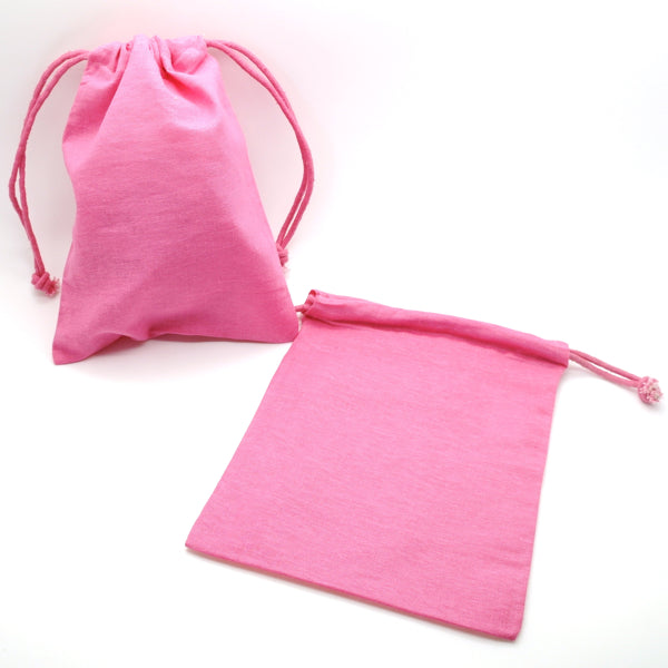 katoenen zak, gekleurd - ca. 14x19 cm - roze