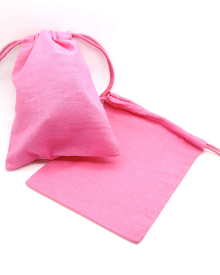katoenen zak, gekleurd - ca. 14x19 cm - roze