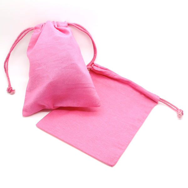 katoenen zak, gekleurd - ca. 14x19 cm - roze