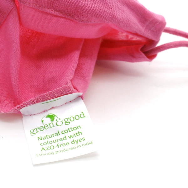 katoenen zak, gekleurd - ca. 14x19 cm - roze