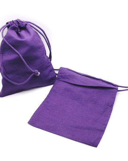 katoenen zak, gekleurd - ca. 14x19 cm - paars