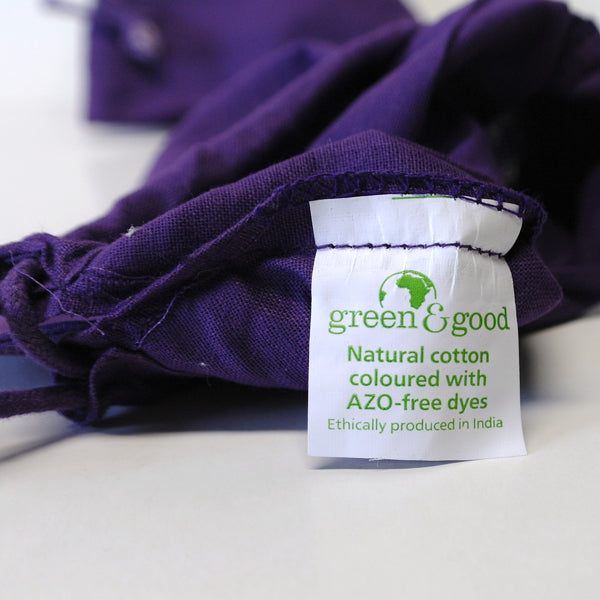 katoenen zak, gekleurd - ca. 14x19 cm - paars