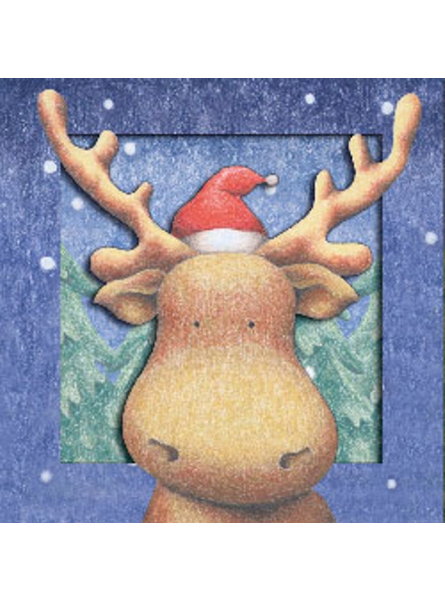Kerstkaart 3D box rendier