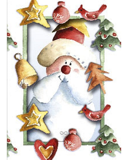 Kerstkaart 3D box kerstman