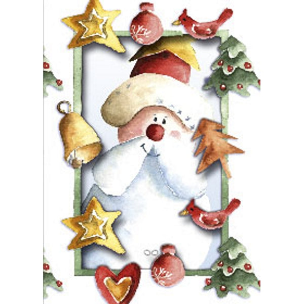 Kerstkaart 3D box kerstman