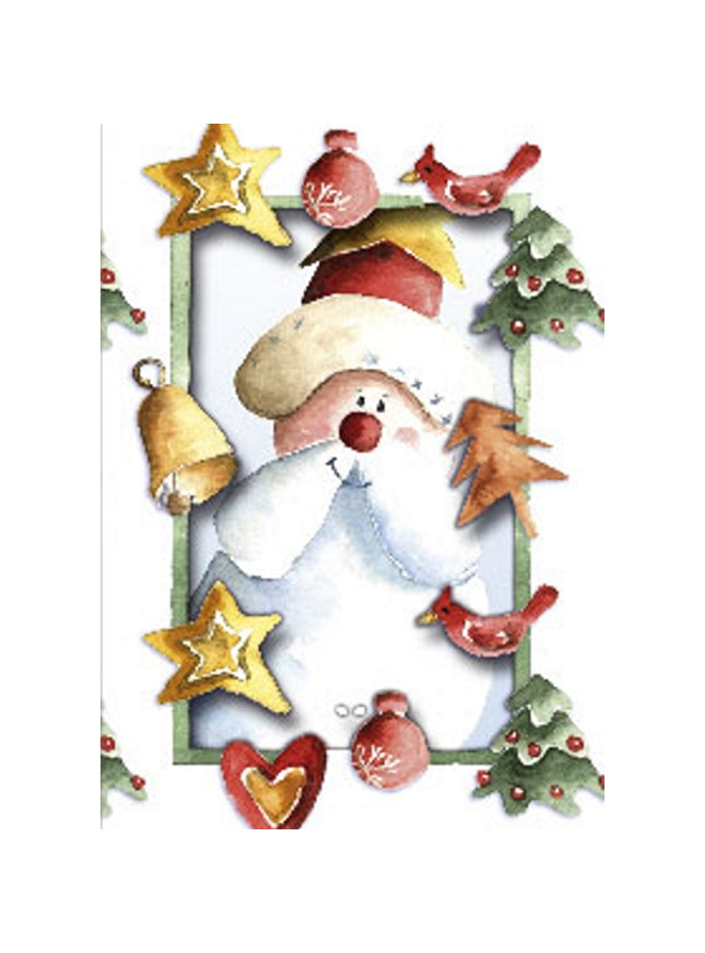 Kerstkaart 3D box kerstman