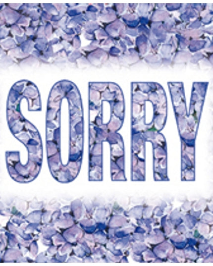 Vierkante wenskaart hortensia, "Sorry"