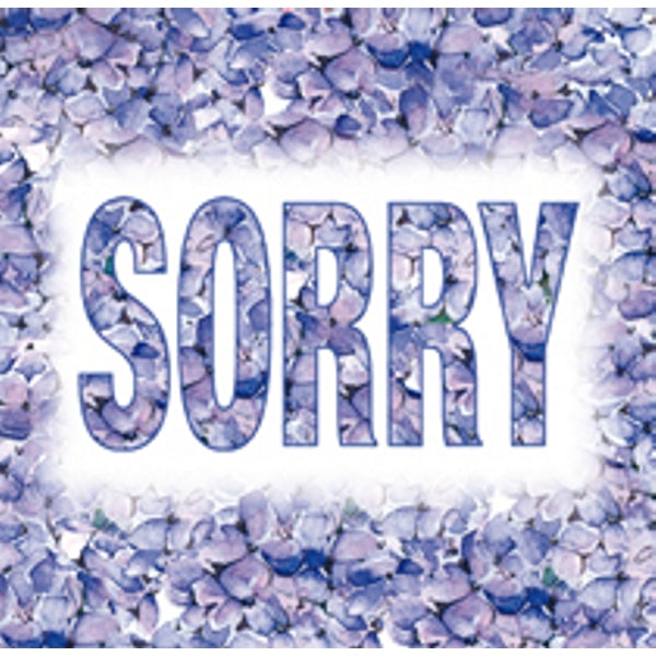 Vierkante wenskaart hortensia, "Sorry"