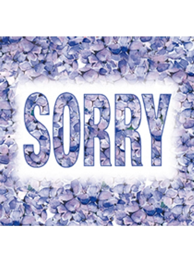 Vierkante wenskaart hortensia, "Sorry"