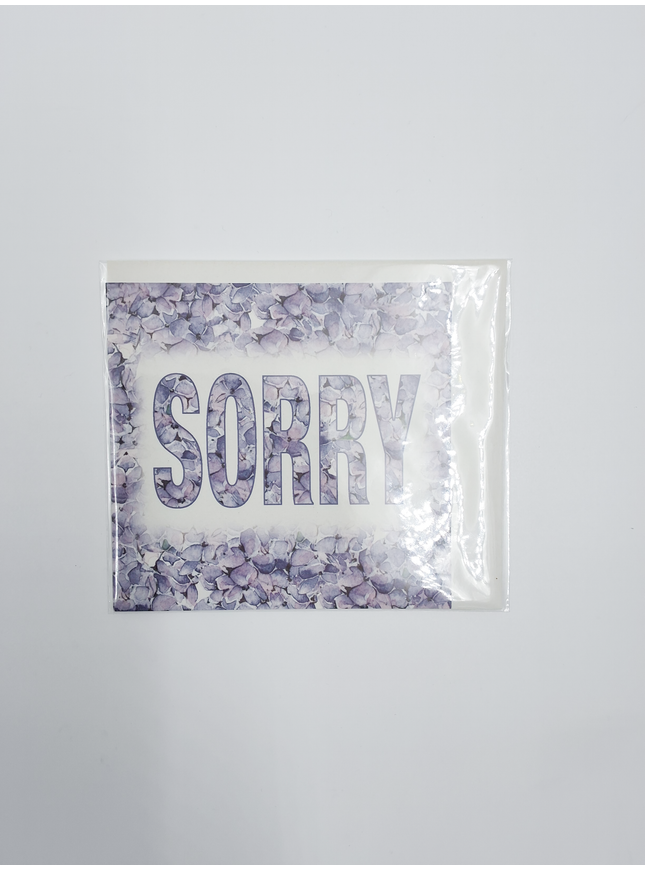 Vierkante wenskaart hortensia, "Sorry"