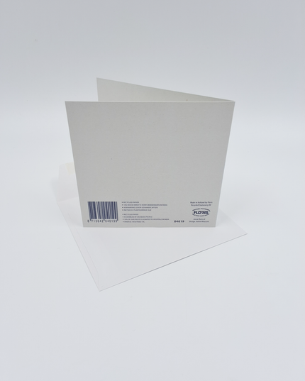 Vierkante wenskaart eenden, "Proficiat"