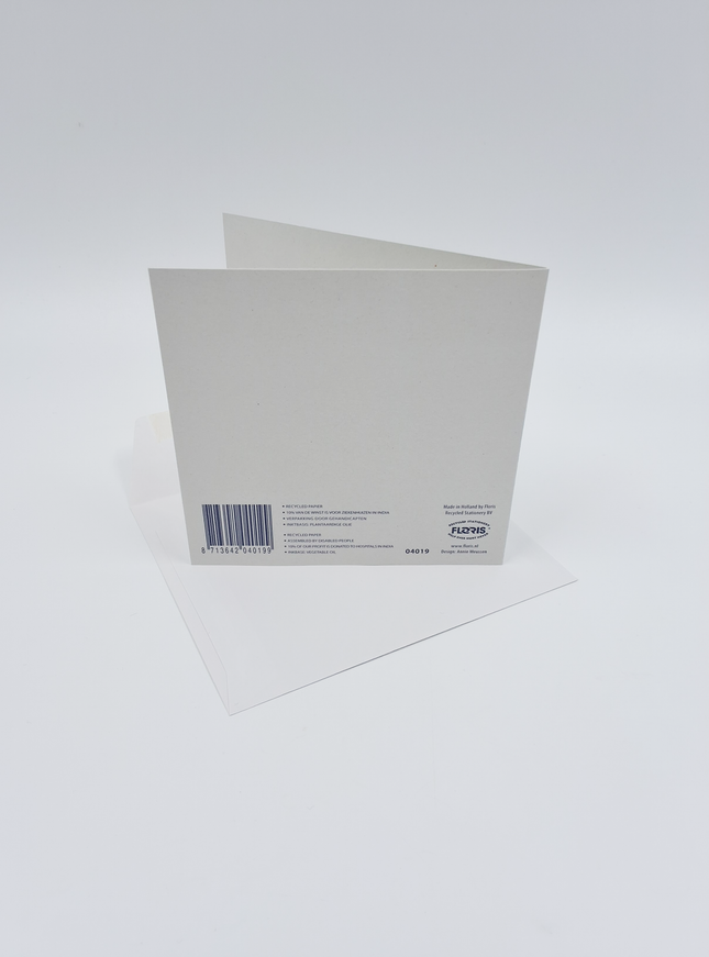 Vierkante wenskaart eenden, "Proficiat"