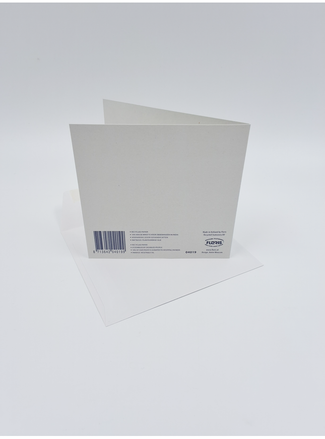 Vierkante wenskaart eenden, "Proficiat"