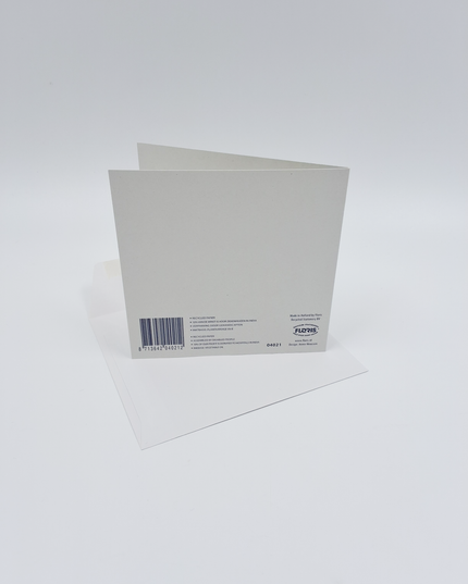 Vierkante wenskaart blauw, "Ik vergeet je niet"