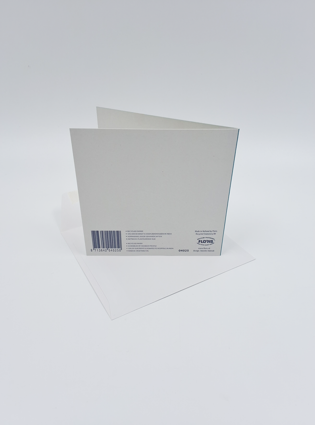 Vierkante wenskaart kersen, "Beterschap"