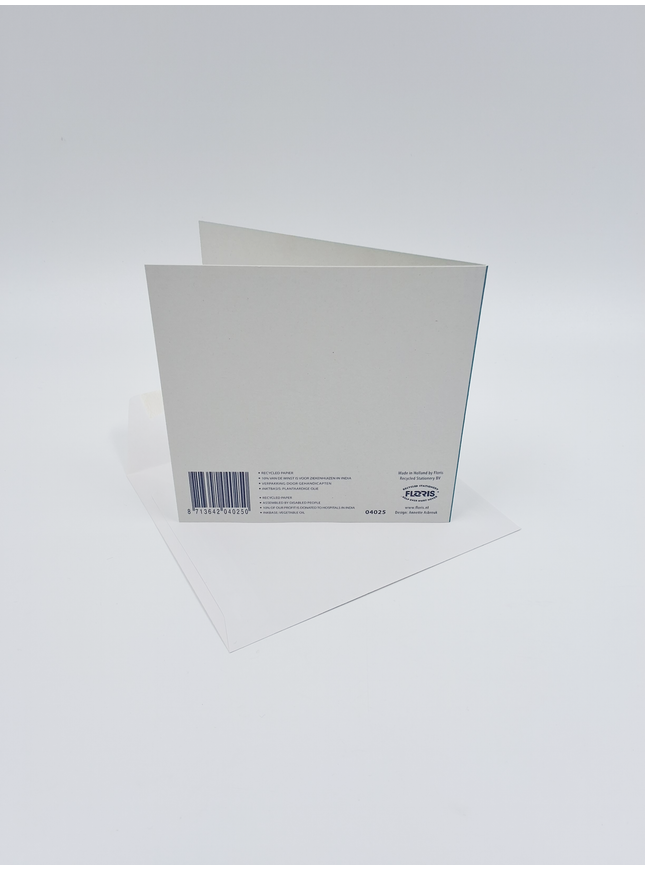 Vierkante wenskaart kersen, "Beterschap"