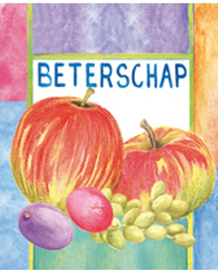 Vierkante wenskaart appels, "Beterschap"