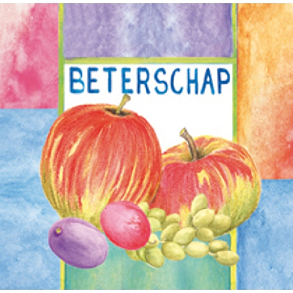 Vierkante wenskaart appels, "Beterschap"